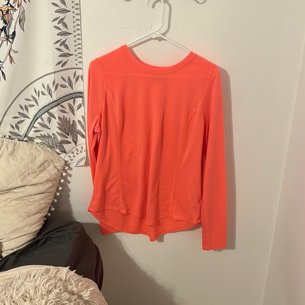 size L neon pink long sleeved top